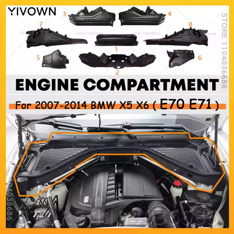 For 2007 2008 2009 2010 2011 2012 2013 2014 BMW X5 Hybrid X6 35iX 50iX M E70 E71 Car Engine Upper Co