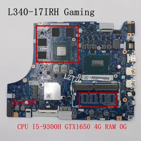 NM-C361 For Lenovo Ideapad L340-17IRH Gaming Laptop Motherboard CPU I5-9300H GTX1650 4G FRU 5B20S423