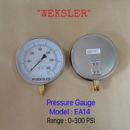 (แท้100%) PRESSURE GAUGE (เกจวัดแรงดัน) "WEKSLER" แท้!! EA14 หน้าปัด 4.5"