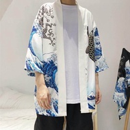 DeDer Kimono Cardigan ผู้ชายญี่ปุ่น Obi ชายยูกาตะผู้ชายชุดเสื้อคลุมฮาโอริซามูไรญี่ปุ่นญี่ปุ่นแบบดั้ง