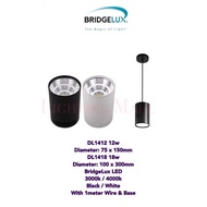 Hanging Surface Led Downlight Black / White / 12W / 18W / Lampu Surface Downlight Gantung