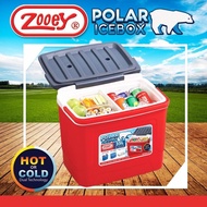 Zooey COOLER BOX Polar Ice Box Chest Insulated Cooler Ice Box Plain Lid 52Liter/35Liter Cooler Ice B