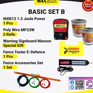 Crilight MAXSON Pagar Elektrik Kebun Fence MXB13 1.3 Joule 0.5 hingga 2 Ekar - COMPLETE SET