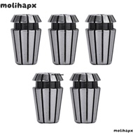 MOLIH 5Pcs ER11 Spring Collet Set, 1/16" to 1/4" Range ER11 Type CNC Collet Chuck, Precision High Ac