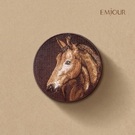 EMJOUR Double-Sided Embroidery Charm-Horse | Animal Souvenir Gift Brown Horse Key Ring Bag Accessori