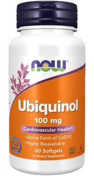 (ของแท้)Now Foods Ubiquinol 100 mg. นาวฟู้ดส์ ยูบิควินอล 60/120 Softgels