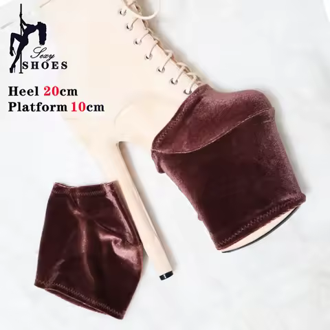 Velvet Women Boot Protective Cover 20cm Waterproof Platform Shoes Cover Pole Dance Protective Cover 