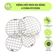 [304 Stainless Steel] MyCook Stainless Steel Multifunctional Round Steamer Grill Steamer Rack Thick 