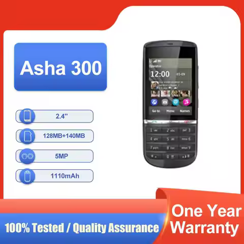 Original Unlocked Asha 300 Single SIM 140MB ROM 128MB RAM 2.4" MP4 1110mAh Fast Shipping 3G Mobile P