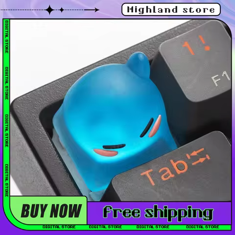 Lobo Cute Slime Artisan KeyCaps For Mechanical Keyboard Custom Handmade Resin Keyboard Caps Rimuru T