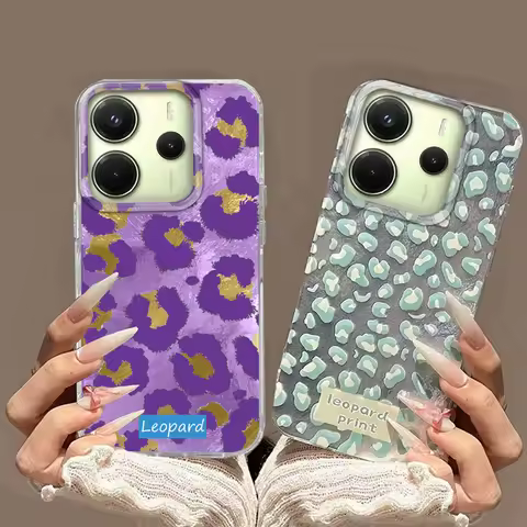 Green Leopard Print Phone Cases for Xiaomi Redmi Note 14 13 12 11 11S 10 10S 8 9 Pro 15 15C 13C 14C 