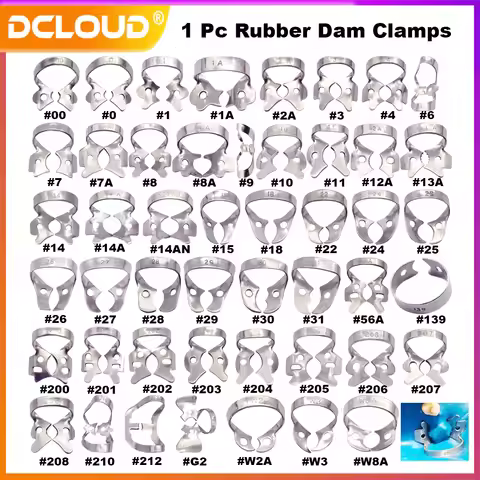 Dental Rubber Dam Clamps Endodontic Restorative Stainless Steel Barrier Clip Frame Holder Oral Care 