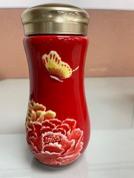 乾唐軒活瓷 盛世牡丹隨身杯 中國紅彩 350ml