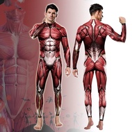 Avatar Halloween Men Women Muscle cos Stage Performance Costume Funny Costume Bodysuit Avatar Hallow