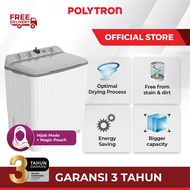 POLYTRON Mesin Cuci 2 Tabung 8 Kg Samba Primadona Giant Series Hijab PWM 8076Y