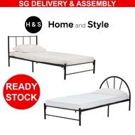 (SG Stock) Quality Single Size Black Metal Bed Frame | Metal Single Bed | FREE ASSEMBLY SINGLE SIZE  Bedframe, SINGLE SIZE ONLY