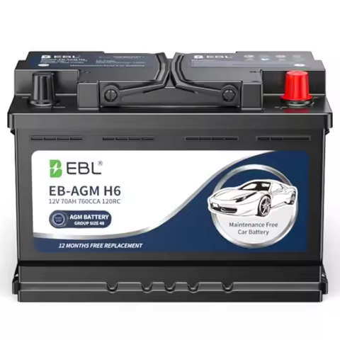 BCI Group 48 Car Battery 12V 70Ah H6 AGM Battery High Power 760CCA 120RC Maintenance-Free Leakproof 