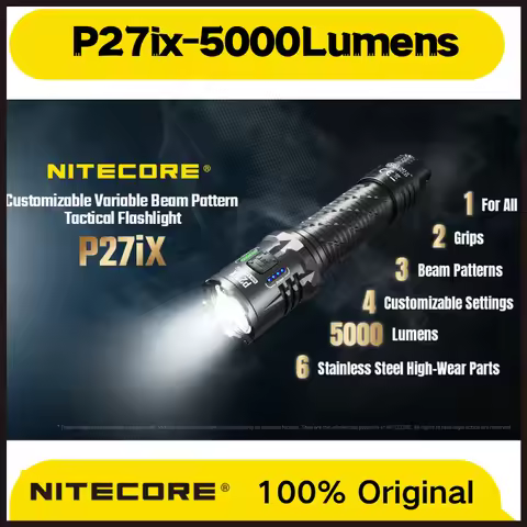 NITECORE P27ix Customizable Variable Beam Pattern Tactical Flashlight 5000Lumens USB-C Rechargeable