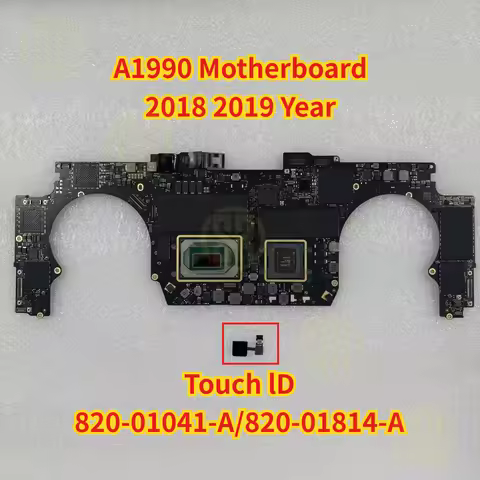 Original A1990 Motherboard For Macbook Pro 15" Retina A1990 Logic Board i7 i9 256GB 512GB 1TB With T