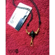 Outer Umbrella Necklace Short And Long Black Ebony Wood With Crab Claw Spring Laser Gold Work