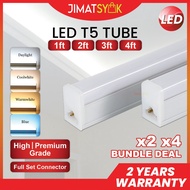 [2PCS/4PCS SET] High | Premium Grade LED T5 Tube Light 1ft 2ft 3ft 4ft Ceiling Strip Light With Conn