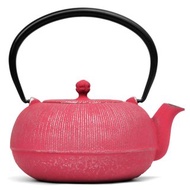 南部鐵器 茶壺 平丸千筋 0.7L 銀粉紅色 日本製