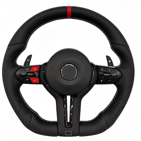 M Sport Steering Wheel With Paddle Shift Red/Blue M1/M2 Button Alcantara Leather For BMW F10 F20 F30