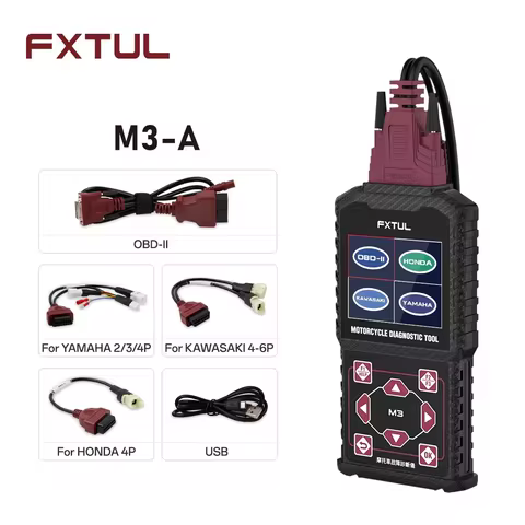 FXTUL M3 Motorcycle Diagnostic Tool OBD2 Scanner Clear Fault Codes for Yamaha Suzuki HONDA Kawasaki 