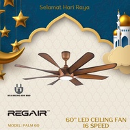 Regair INOVO Palm 60 8 Blades 16 Speeds DC Motor Remote Control Ceiling Fan (60") Kipas Siling 60 In