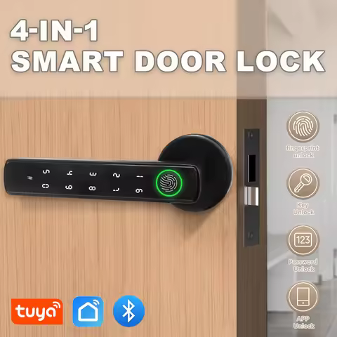 Tuya Smart Door Lock Fingerprint Recognition / Password / Key / Smart Life APP Unlock Smart Home Ele