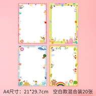 Creative A4 Paper Mixed Colors Cartoon Design Beautiful Floral Patterned Blank Card Stock Paper for 
