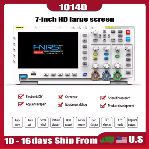FNIRSI 1014D Digital Oscilloscope 2-In-1 Dual Channel Input Signal Generator Benchtop Oscilloscope 1