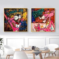 Modern Graffiti Pink Panther Art Canvas Painting Posters And Prints Street Wall Art Pictures Living 