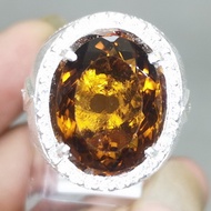 Cincin Perak batu Akik Natural Kinyang Air Emas Asli Bagus