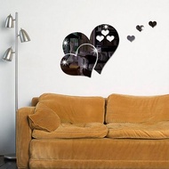 Heart Shape Mirror Wall Sticker 3D Art Wall Decal Removable Mirror Wall Sticker For Home Decoration