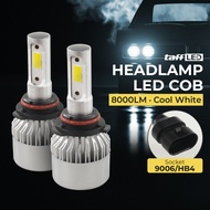 TaffLED COB LED Car Headlight Headlamp 8000 Lumens IP65 Cool White 9006/HB4 - S2 - Silver