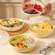 Ceramic Divided Plate Weight Loss Three-Compartment Plate One Person Serving Children's Rice Plate D