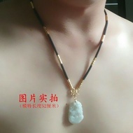 Men Women Gold 18k Necklace Gold-Plated Lanyard Pendant Jade Pendant Jade Gold Jade Pendant Pendant 