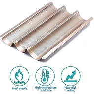 Baguette Pans for Baking 15" x 11", Carbon Steel 3 Loaf Nonstick Baguette Baking Tray for French & I