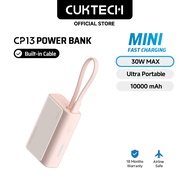 【3C  Certification】CUKTECH Mini Powerbank 10000mAh 30W Fast Charging Built in Cable Powerbank iP16/1