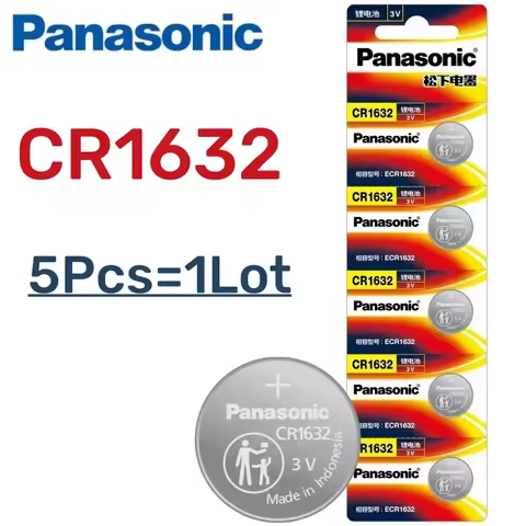 5pcs Original PANASONIC CR1632 CR 1632 3V Lithium Battery For Watch Calculator Clock Remote Control 