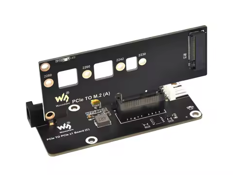 Waveshare PCIe FFC Connector To Standard PCIe x1 Slot Adapter Board (C) For Raspberry Pi 5, Compatib