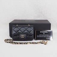CHANEL CF款 Waist Chain bag黑金腰鏈包