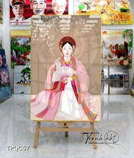 Tranh bàn thờ phòng thờ tứ phủ công đồng tranh thờ bà chúa xứ hưng phúc lộc treo tường tráng gương T