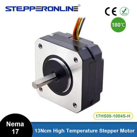 High Temperature Nema 17 Stepper Motor 16Ncm 1A 4-Lead 17HS08-1004S motor Insulation Class H 180℃ fo