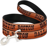 Buckle-Down Pet Leash, Dog Leash, Dallas Raleigh Tennessee Austin Boston Stripes Browns, 6 Feet Long 1.0 Inch Wide