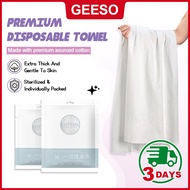 GEESO 2Pcs Premium Disposable Towel Extra Thick Sterilized Face Bath Travel Hotel One Time 一次性毛巾 一次性
