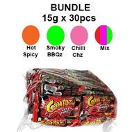 Snack CORNTOZ Mini BUNDLE 15G X 30PCS -Hot and spicy / Smoky BBQz / Chilli Cheez