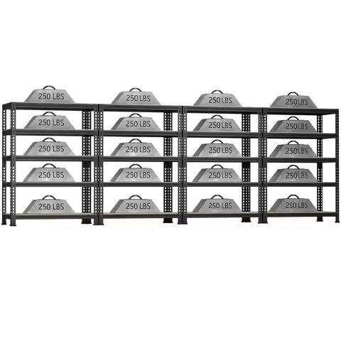 5-Shelf Heavy Duty Shelving - Adjustable Garage Storage Shelves, Metal Utility Storage Racks for War