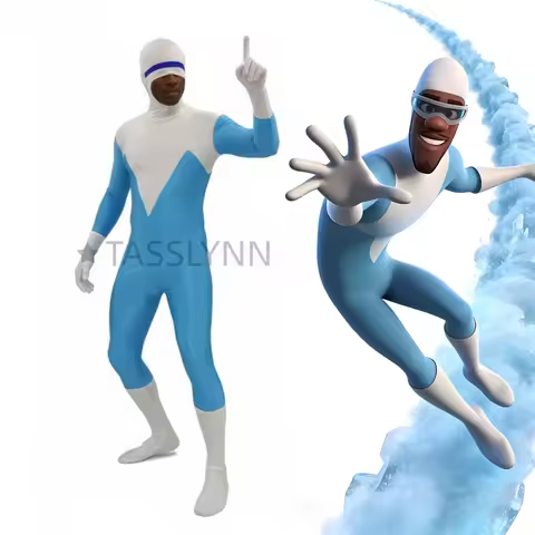 Frozone Cosplay Costume from The Incredible Bodysuit Perfect for Halloween Cosplay Stage Performance